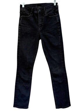 MOTHER Mid-Rise Dazzler Ankle Jeans Black 24